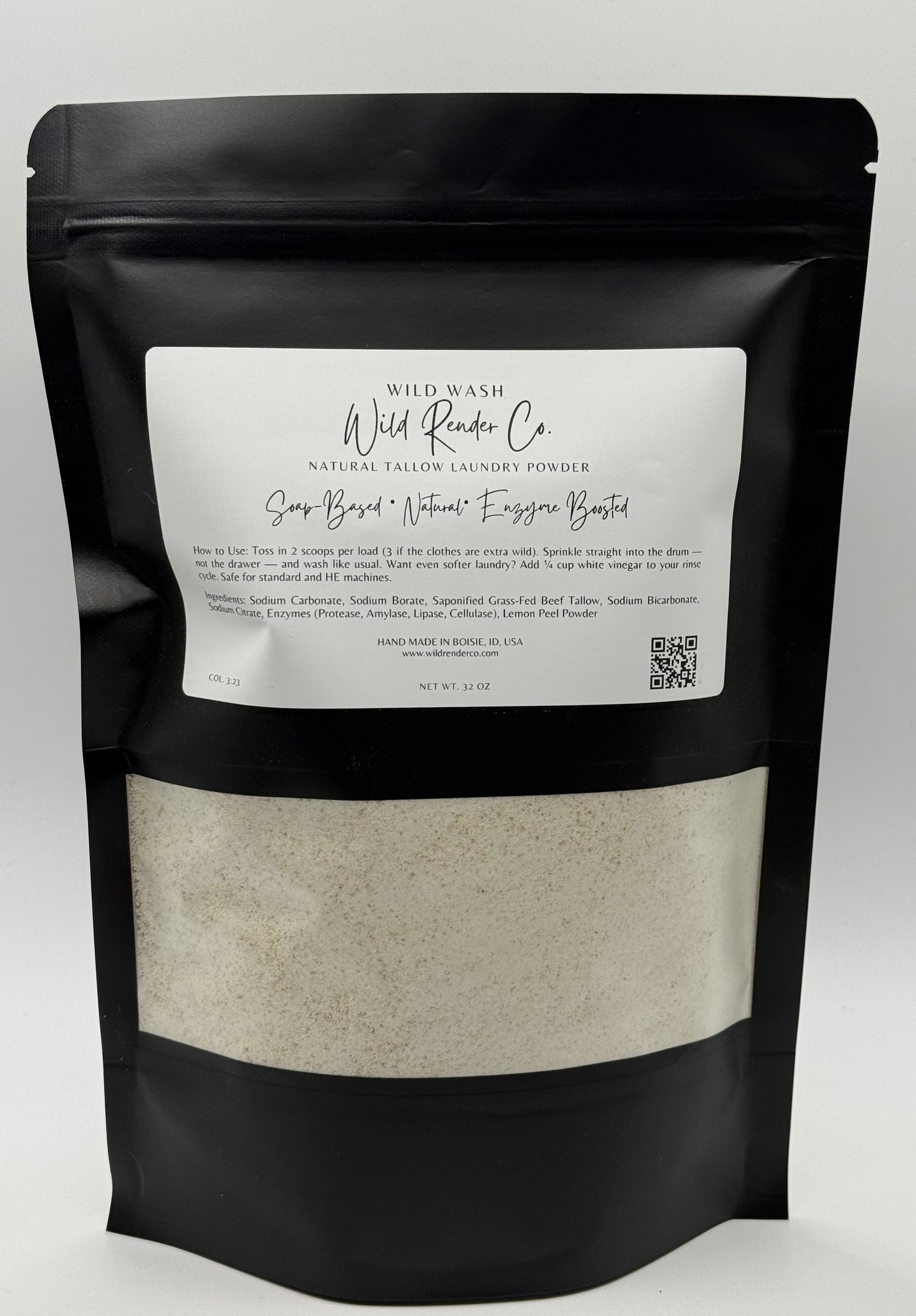 Wild Wash Laundry Powder – Natural Tallow + Enzyme Formula (32 oz)